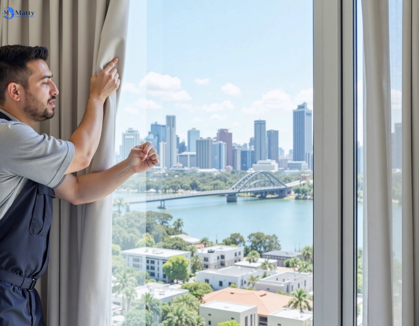 Professional curtain steam cleaning service milton QLD by Matty Curtain Cleaning